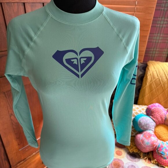 Roxy Whole Hearted Long Sleeve Rash Guard/Swim Shirt - Picture 1 of 6